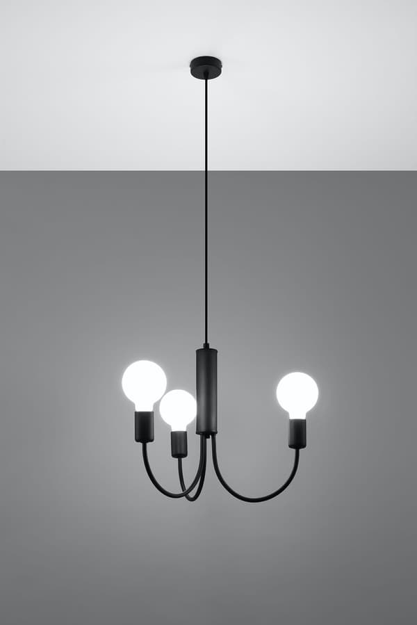 Lysekrone PICCOLO 3 sort fra Sollux Lighting model SL.0856