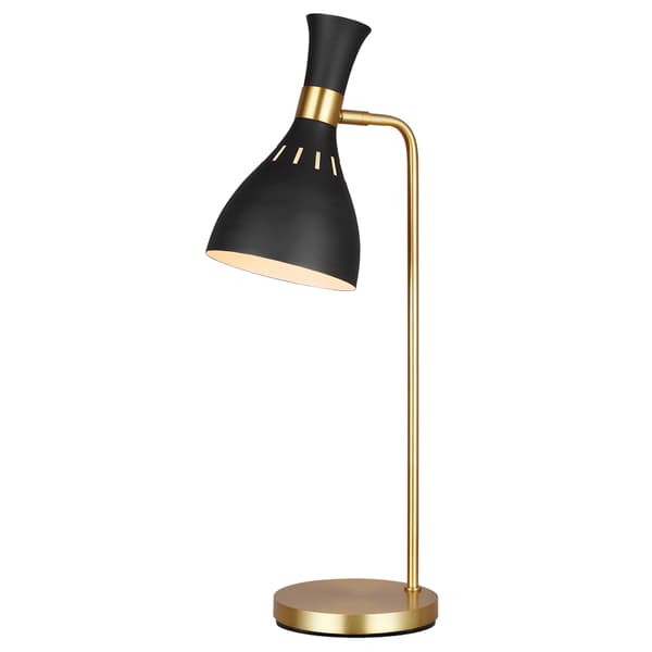 Bordlampe messing sort retro spotlight Joan E27 60W Feiss