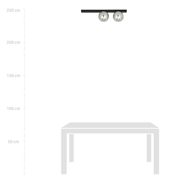 Emibig loftlampe 2xE14 40W FIT 2 SORT/GRAFIT 1122/2