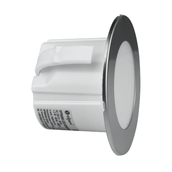 LED-trappbelysning 1.2W rund silver DPM