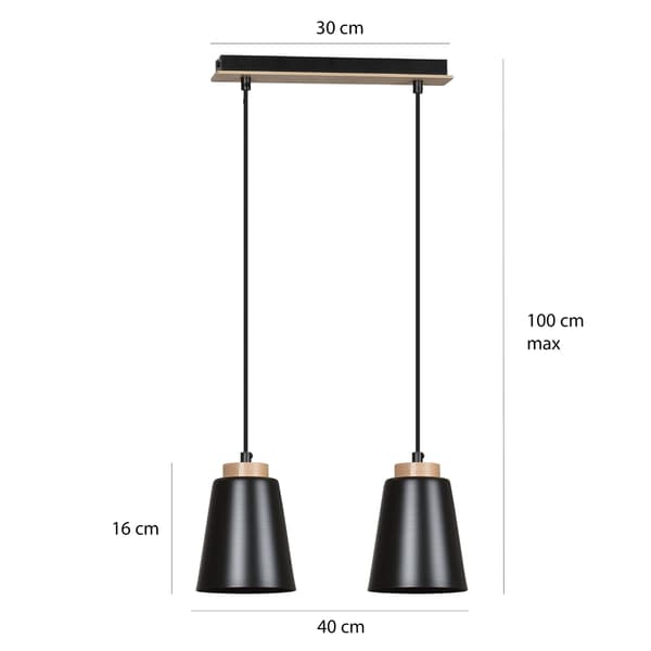 PENDEL Emibig 2xE27 60W BOLERO 2 SORT 442/2