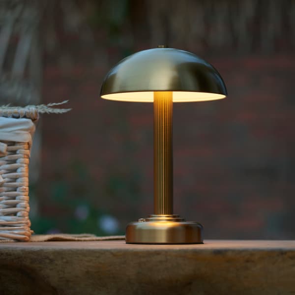 Trådløs bordlampe touch messing svamp LED 2W BRIDPORT Endon