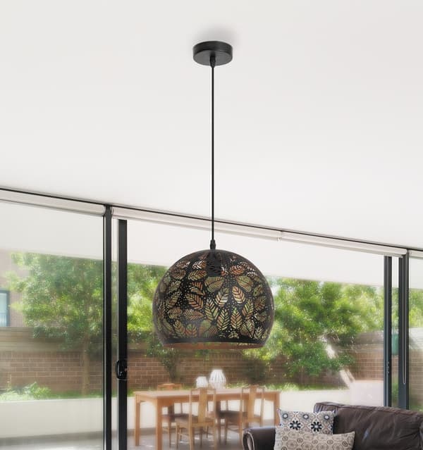 Manorca Rabalux orientalsk pendellampe E27 1x40W sort 2276