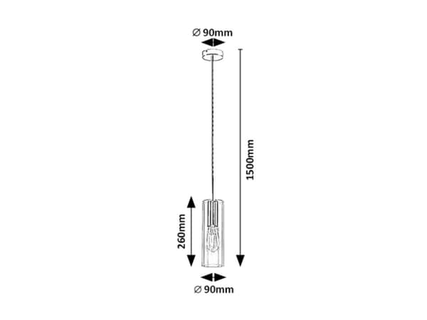 Pendellampe E27 1x40W mat sort 72049 Esta Rabalux