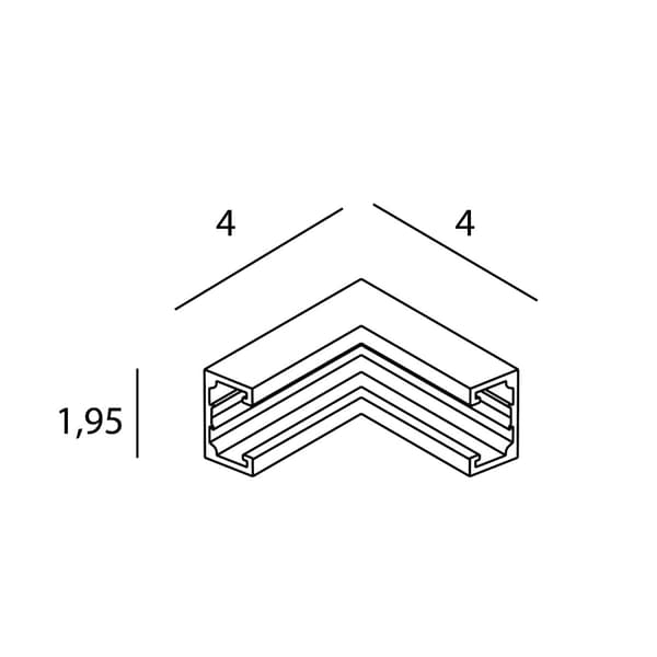 Sort væg-/loftbeslag til NT0006, NT0007 skinner - MICRO11 Maxlight