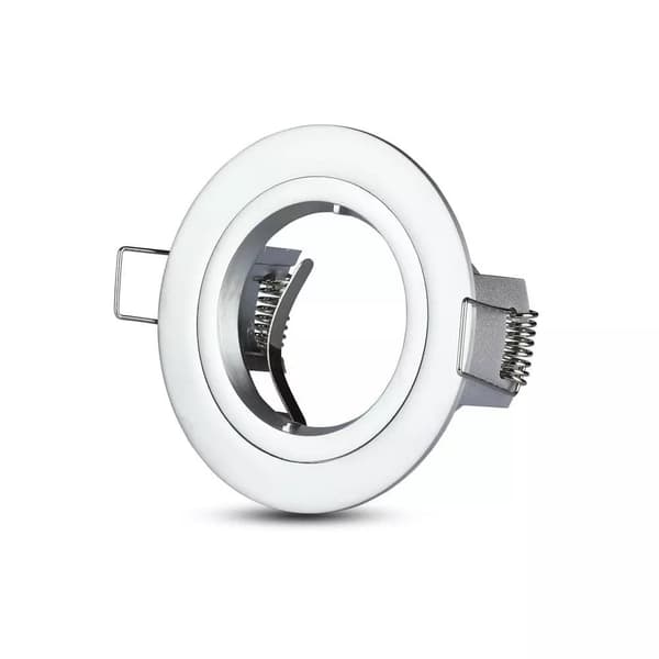 V-TAC GU10 Takspotlight Rund Silvergrå VT-774