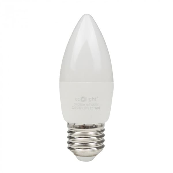 Flimmerfri LED-lampa E27 3W 6500K 270lm Ecolight