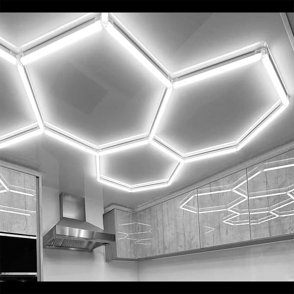 Konfigurerbart belysningssystem sort HEXAGON 11 LED 322W 229x315 cm neutral lysfarve Idealed