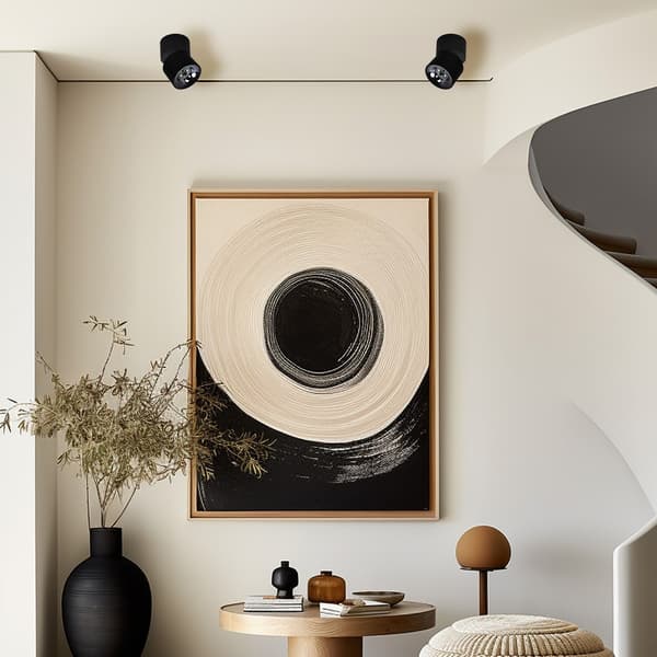 Loftspot moderne rund sort bevægelig variabel farve LED 10W BREMA Light Prestige