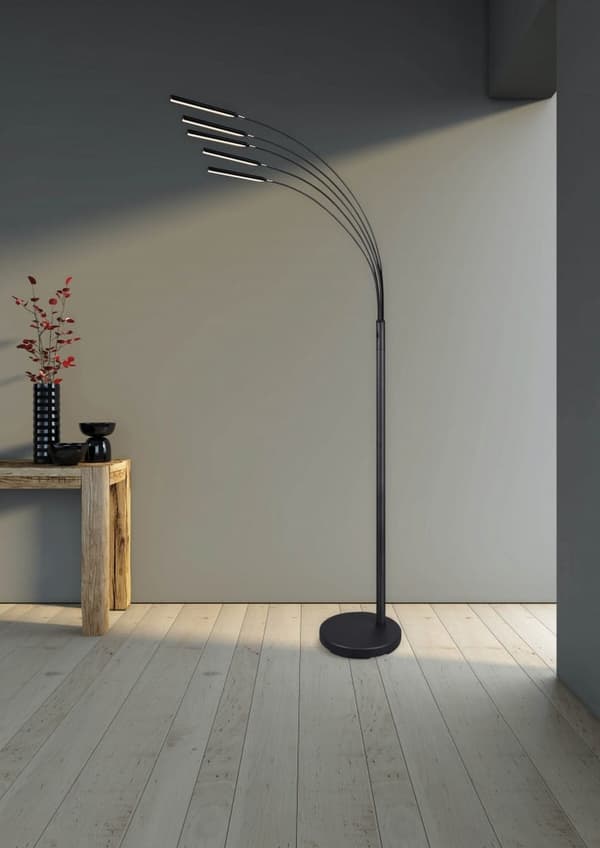 LED-golvlampa båge REED silver RL R41031507