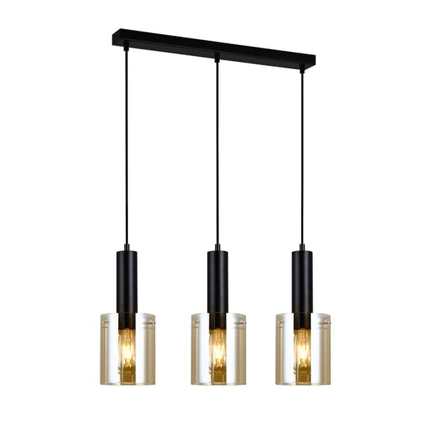 Italux Sardo moderne sort lysekrone PND-5581-3-BK+AMB