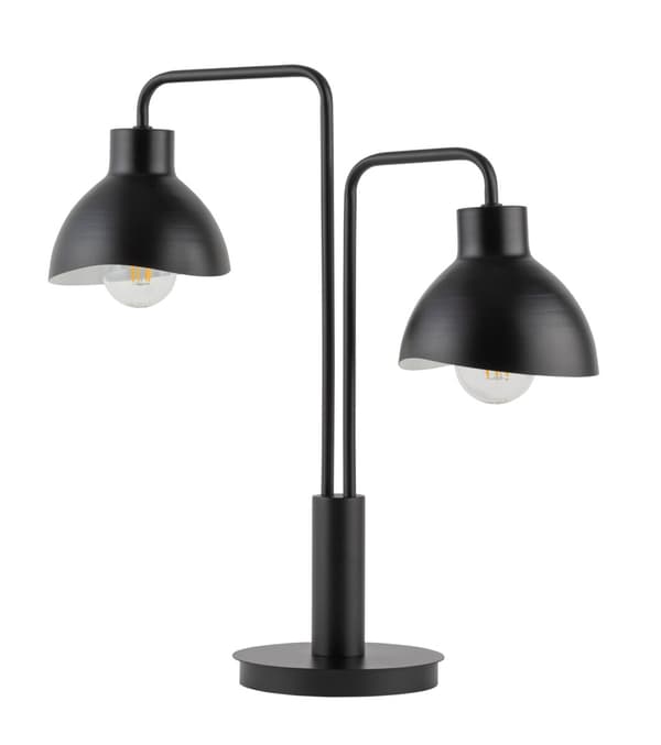 Dekorativ moderne sort dobbelt bordlampe Holi 2xE27 15W Sigma Lighting