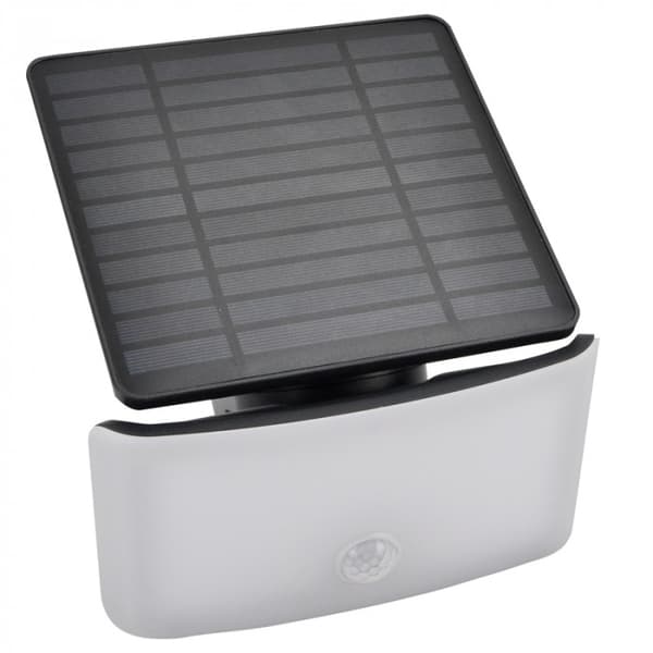 LED solcellslampa 0.2W PIR rörelsesensor svart-vit justerbar panel Ecolight