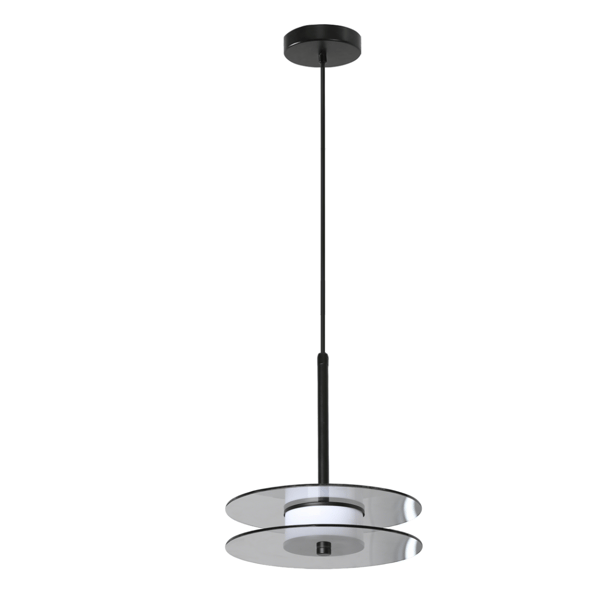 Pendellampe moderne sort glas vandrette skiver LED 6W CASY Light Prestige