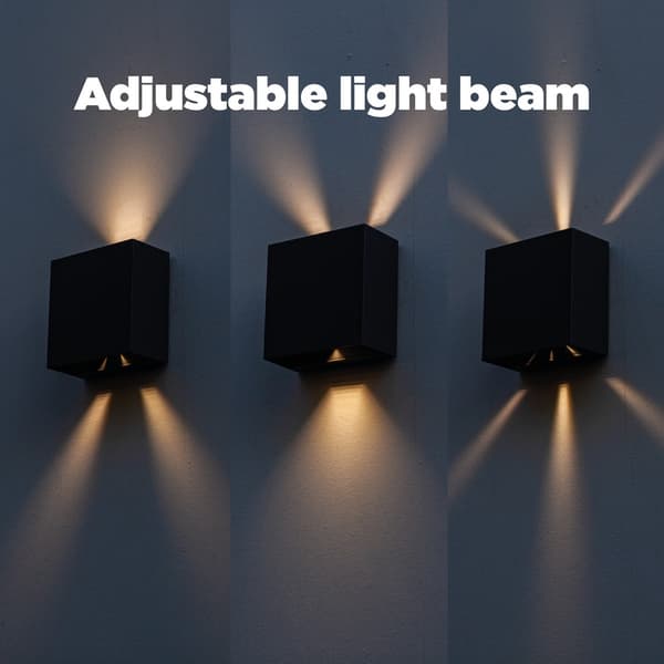 Ulkoseinävalaisin GEMINI BEAMS musta Lutec 5104003012