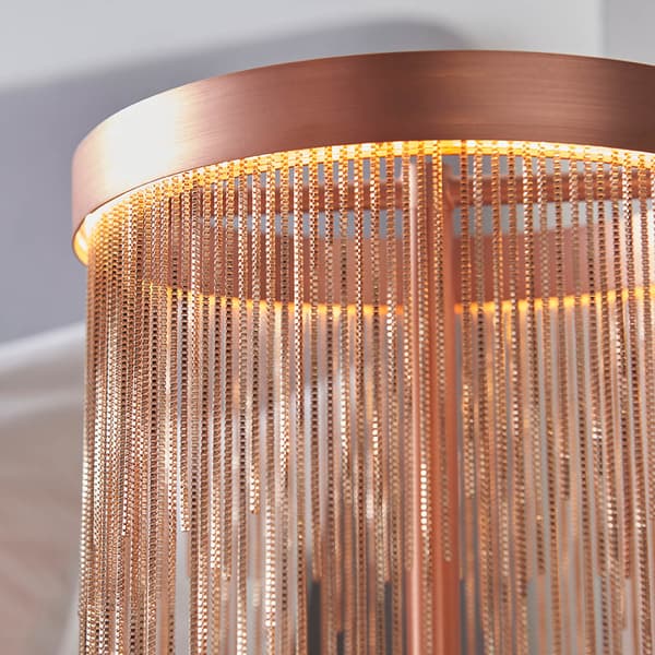 Bordlampe moderne børstet kobberring med LED-kæder 9W ZELMA Endon