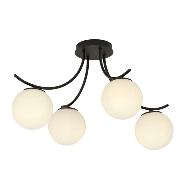 Emibig loftlampe 4xE14 40W BOSTON 4 SORT/OPAL 1109/4