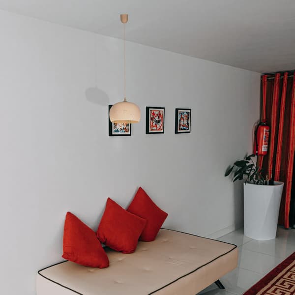 Boho hänglampa flätad ull E27 Kaja ANGUS K-3507