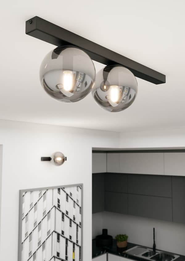 Emibig loftlampe 2xE14 40W FIT 2 SORT/GRAFIT 1122/2