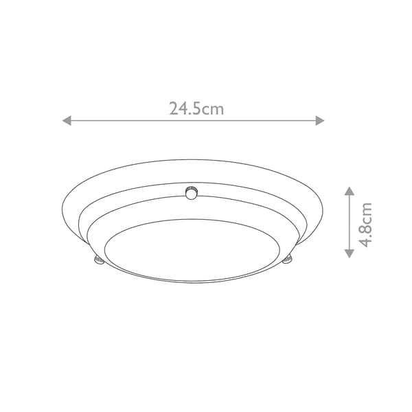Rund badeværelsesloftlampe 24,5 cm LED 12W poleret messing Welland Elstead