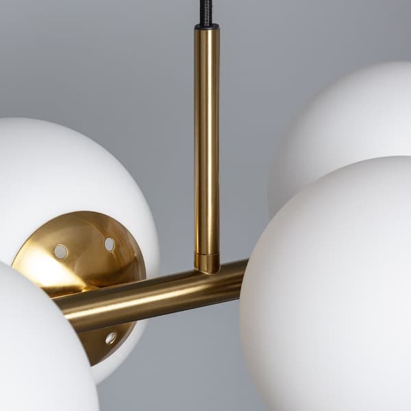Pendellampe guld glaskugler Abruzzo Conte 6xE27