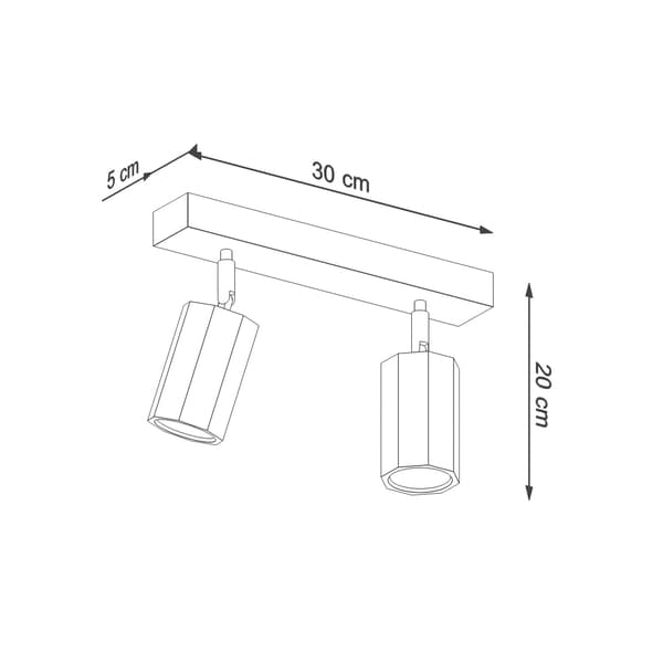 Loftlampe ZEKE 2 eg Sollux Lighting model SL.1029