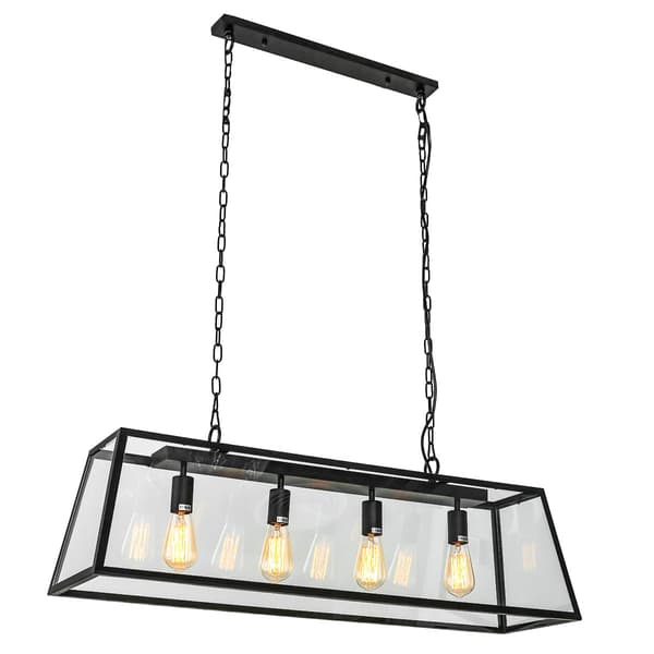 Italux Laverno industriel sort lysekrone MD-102721-4-B