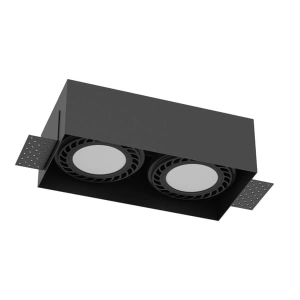 Indbygningsspot rektangulær sort 2xGU10 18W CAGE 3270 Brosline