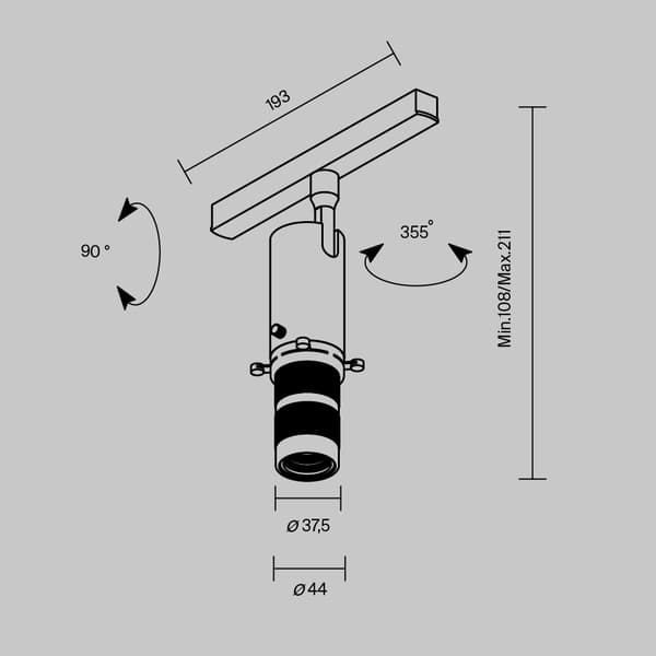 Magnetisk skinnespot sort kikkert LED 10W GALA Maytoni Technical