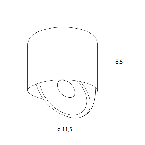 Moderne bevægelig rund hvid LED 10W loftspot VECTOR Maxlight