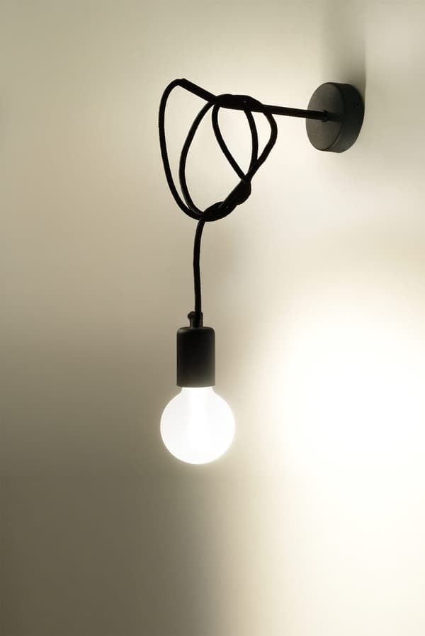 Seinävalaisin EDISON Musta Sollux Lighting SL.0373