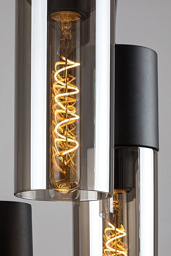 Pendellampe til stue E27 4x25W sort 72054 Ronno Rabalux