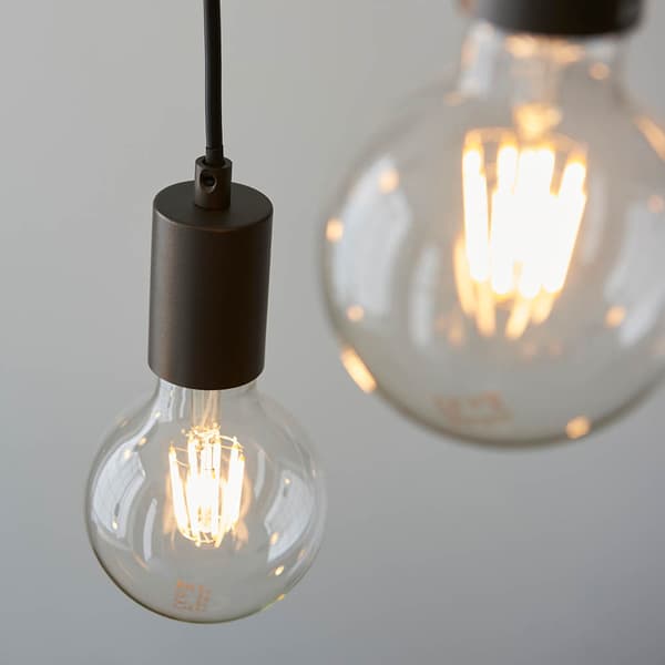 Rustik eg bejdset træ pendellampe 6xE27 10W STELLAN Endon