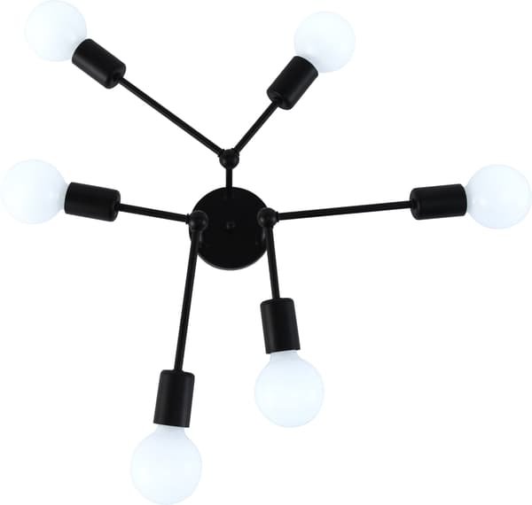 Vargo loft sort lineære arme 6xE27 60W loftslampe