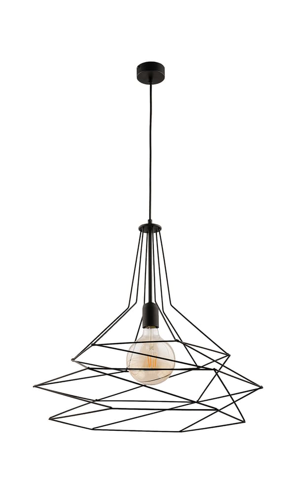 Moderne sort trådpendellampe 1xE27 15W ORO Jupiter