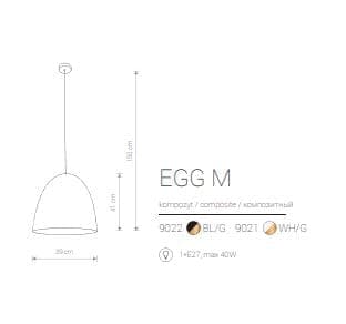 EGG pendel sort-guld Ø38cm Nowodvorski 9022