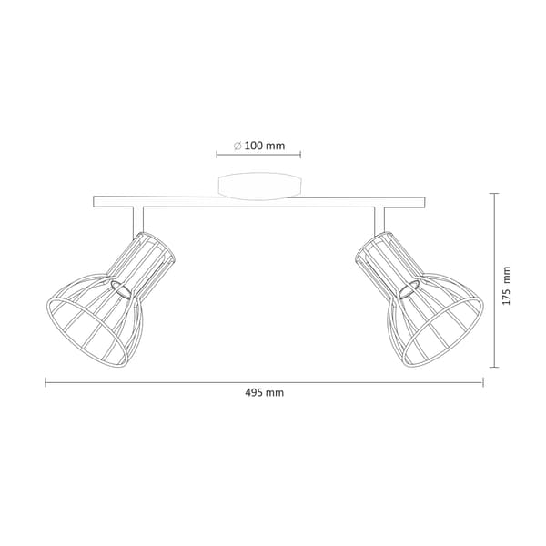 Bevægelig væg- og loftslampe 2 sort+kobber E14x2 SOFIA 310941 Polux
