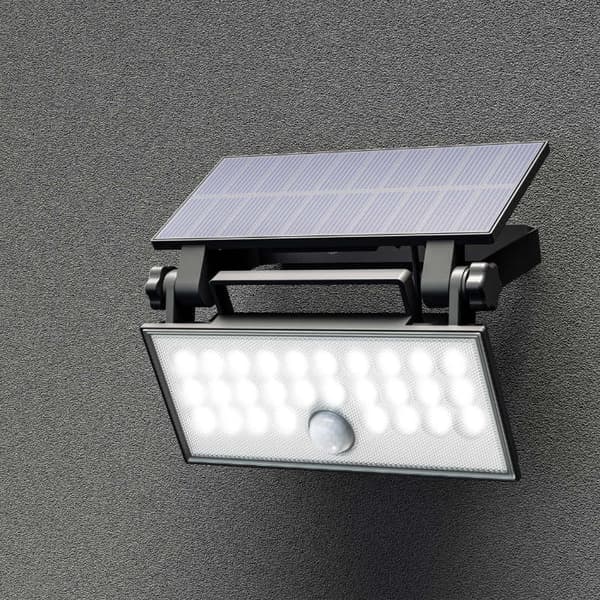 8W LED solcellelampe med bevægelsessensor sort IP65 DPM