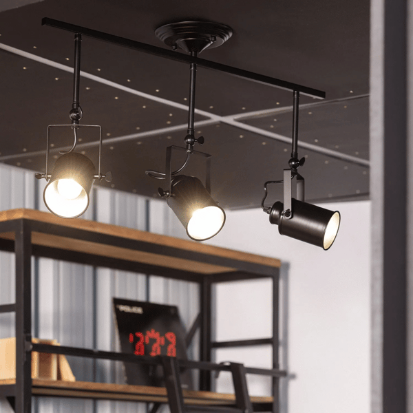 Retro Loft Sort Loftlampe 50cm 3xE27 Abruzzo Tutti