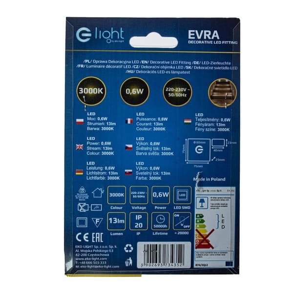 Porrasvalo 0.6W LED VERA EKS4352 Eko-Light
