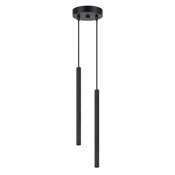 Moderne rund pendellampe med sorte rillede rør 2xG9 8W ARCHE Sollux Lighting