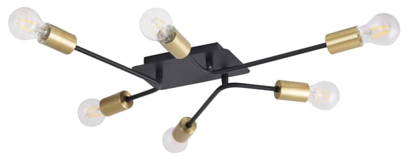 Industriel loftlampe E27 6x15W sort 2103 Lanny Rabalux