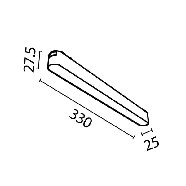1-faset skinnespot sort lineær LED 16W 3000K BASIS Maytoni Technical