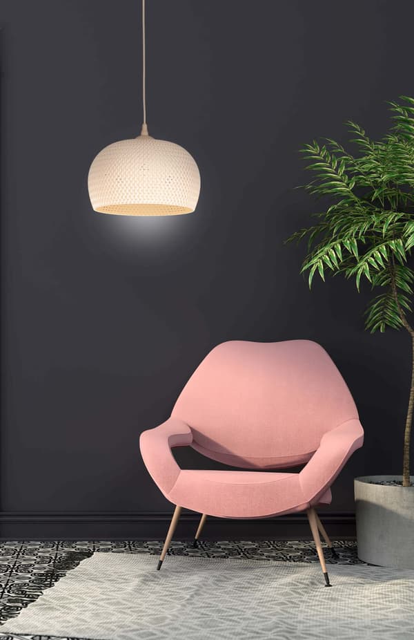Boho hänglampa flätad ull E27 Kaja ANGUS K-3507