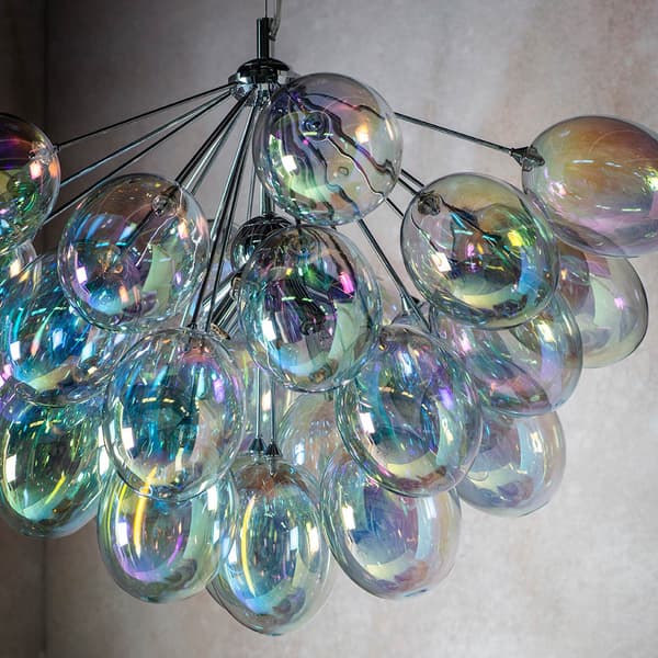 Dekorativ kromad taklampa opaliserande bubblor 6xG9 28W INFINITY Endon