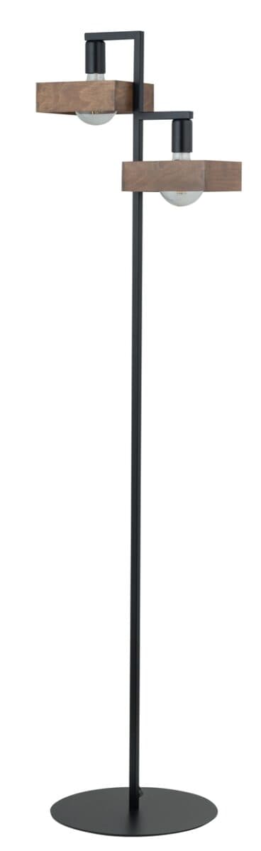 Boho loft sort gulvlampe 2-punkts 2xE27 15W Robin Sigma Lighting