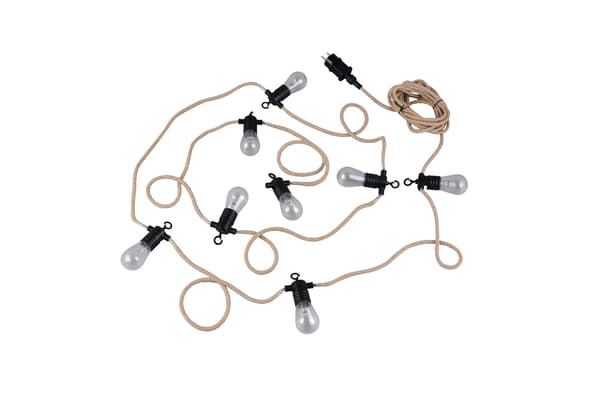 Rustik sort havelysguirlande 6 meter 8 LED-punkter 0.4W EMBER RL