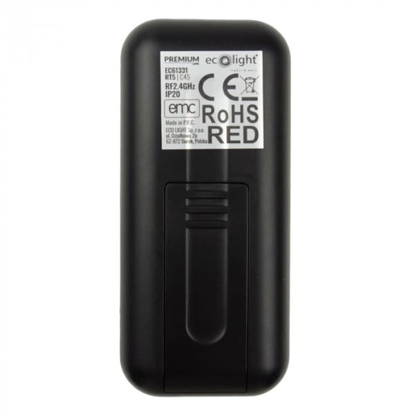 RT5 RF LED-båndfjernbetjening til RGB+CCT-controllere, touch, sort Ecolight
