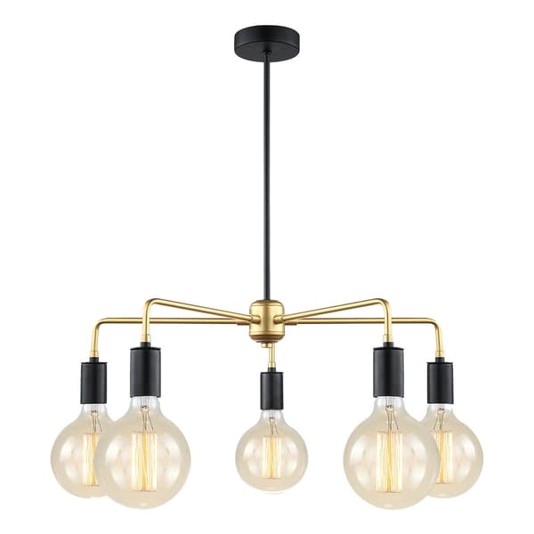 Italux Malene moderne sort lysekrone MDM3386/5 BK+GD