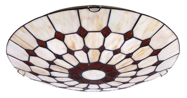 Tiffany Plafond 40 cm E27 2x60W brun rund Marvel 8091 Rabalux